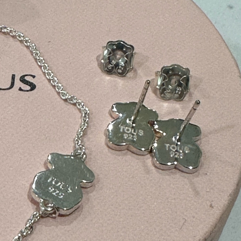 NWOT Tous Pink Polka Dot Bracelet and Earrings - Picture 9 of 11
